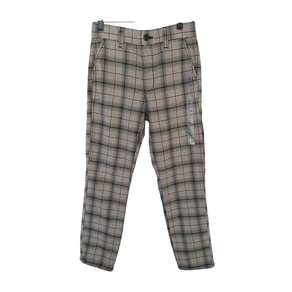 American Eagle Black White Plaid Houndstooth Super High Rise Skinny Pant sz 0 25